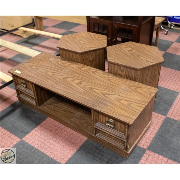 VINTAGE 3 PIECE COFFEE TABLE SET