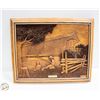 Image 1 : VINTAGE KIM MURRAY WOOD CARVING PICTURE SUMMER FUN