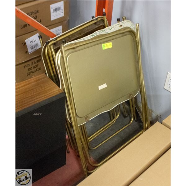 LOT OF VINTAGE METAL TV DINNER TABLES