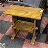 Image 1 : WOOD SIDE TABLE WITH SHELF 24"X25"X14"