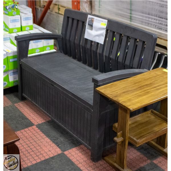 OUTDOOR BENCH W/INNER STORAGE H-34.5" W-24" L-52"