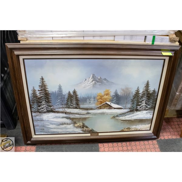 VINTAGE FRAMED WINTER MOUNTIAN