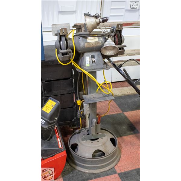 VINTAGE BENCH GRINDER ON STAND MODEL 8250W