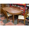 Image 1 : 6 CHAIR WOOD TABLE DINING ROOM SET WITH LEAF