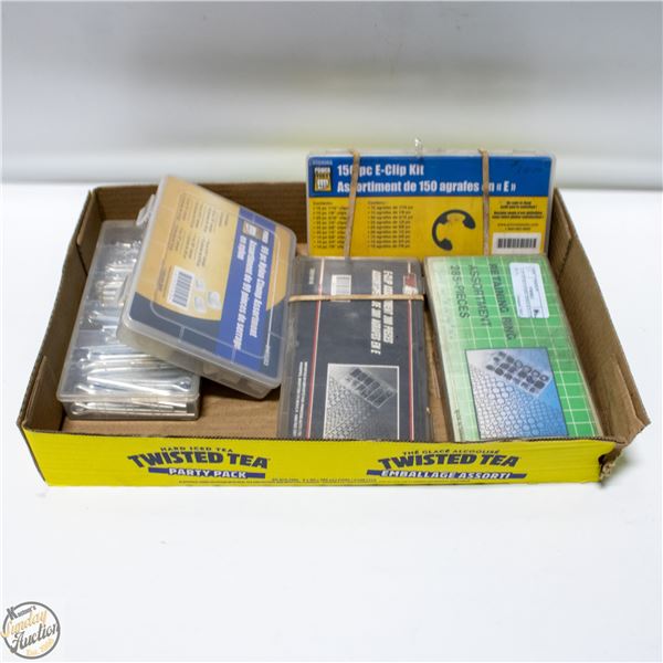 LOT OF RETAINING RINGS & E-CLIP KITS