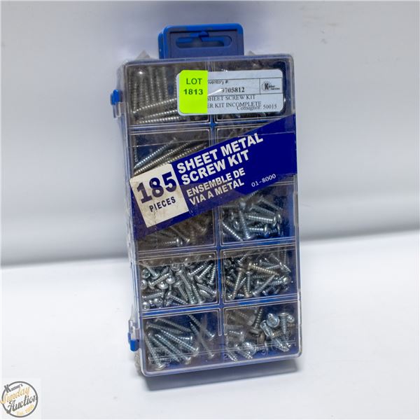 LOT OF SHEET SCREW KIT & WASHER KIT INCOMPLETE