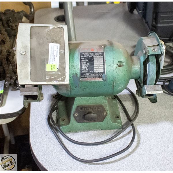 VINTAGE CROWN GREEN BENCH GRINDER MODEL HC-6502