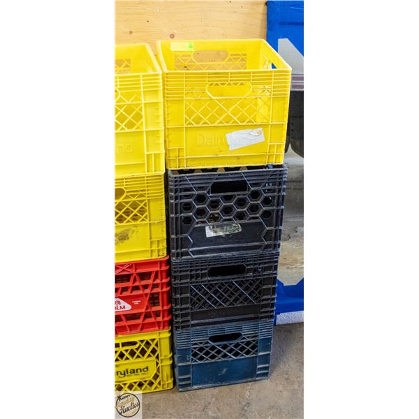 4 HEAVY DUTY MILK CRATES