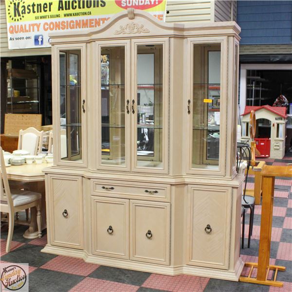 LARGE CHINA CABINET BEIGE