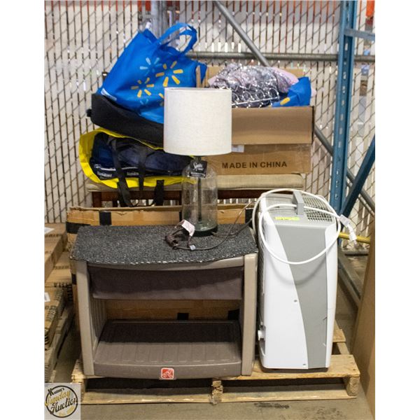 PALLET OF ESTATE ITEMS INCLUDING: PORTABLE A/C,