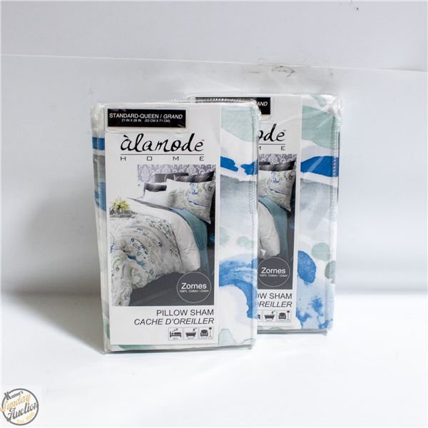 2 X QUEEN SIZE ALAMODE PILLOW SHAMS