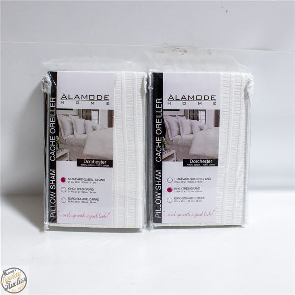 2 X ALAMODE HOME PILLOW SHAMS 1X QUEEN 1X KING