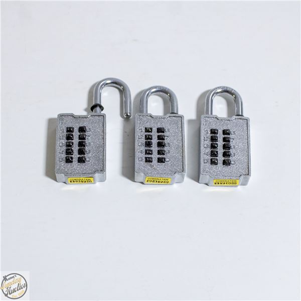 3 X COMBINATION LOCKS