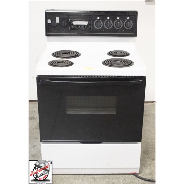 UNKNOWN MAKE ELECTRIC 4 BURNER HOUSEHOLD RANGE