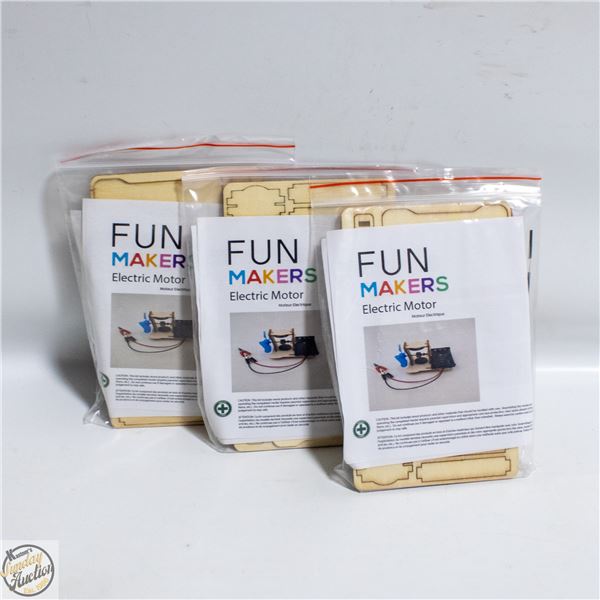 3 X FUN MAKERS ELECTRIC MOTOR MAKING KITS