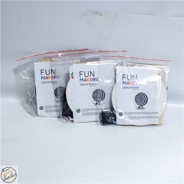 3XFUN MAKERS OPTICAL ILLUSIONS W/MOTOR+TOOLS