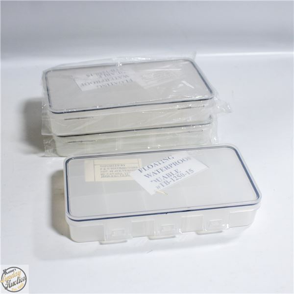 3 X FLOATING WATERPROOF FISHING TACKLE BOXES