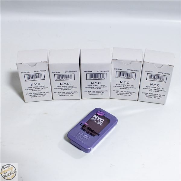 10 X NEW YORK LIP SLIDERS LIGHTLY TINTED LIP BALMS