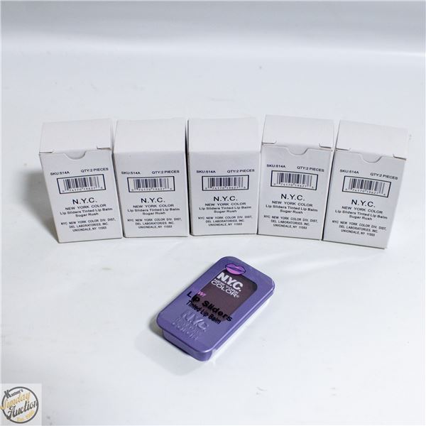 10 X NEW YORK LIP SLIDERS LIGHTLY TINTED LIP BALMS