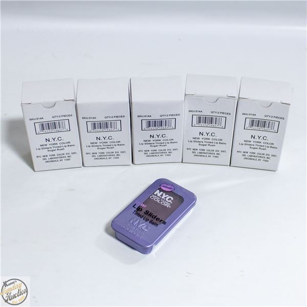 10 X NEW YORK LIP SLIDERS LIGHTLY TINTED LIP BALMS