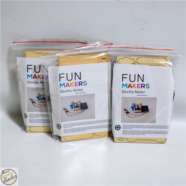 3 X FUN MAKERS ELECTRIC MOTOR MAKING KITS
