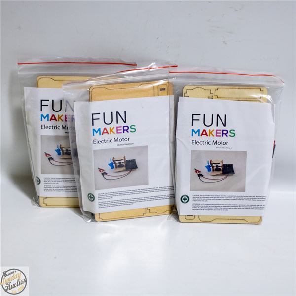 3 X FUN MAKERS ELECTRIC MOTOR MAKING KITS