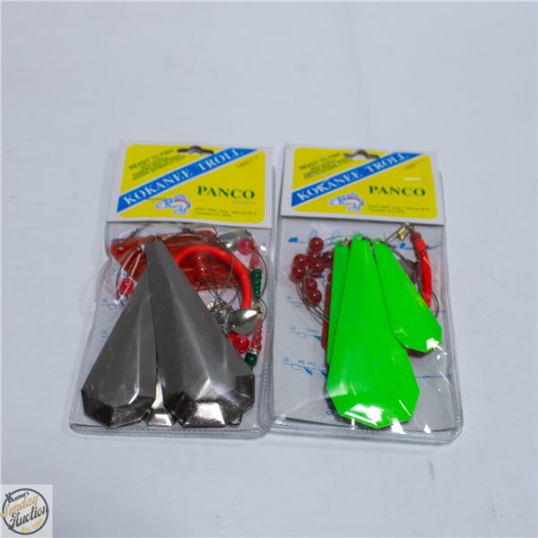 2 KOKANEE TROLL FISHING RIGS L-4FT+RUBBER SNUBBERS