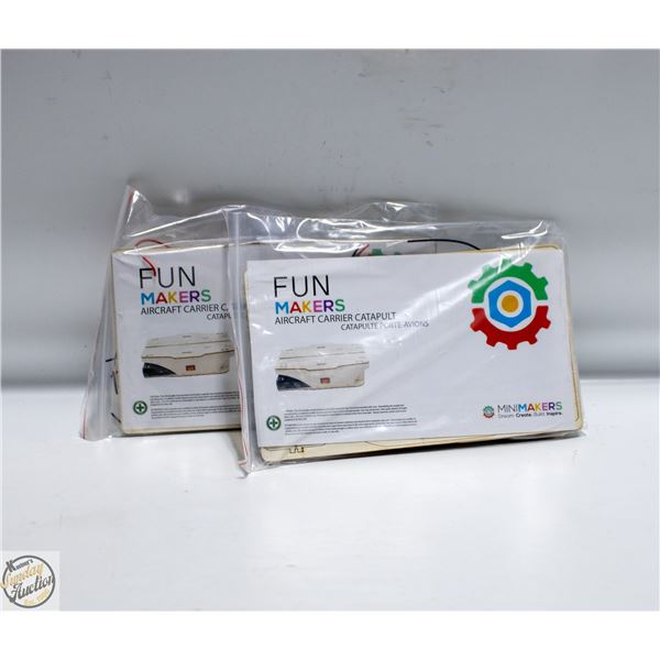 2 AIRCRAFT CARRIER W/MOTOR, TOOLS WOODEN SHIPCRAFT