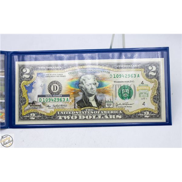 2006 YELLOWSTONE COLOURIZED LEGAL TENDER $2 NOTE