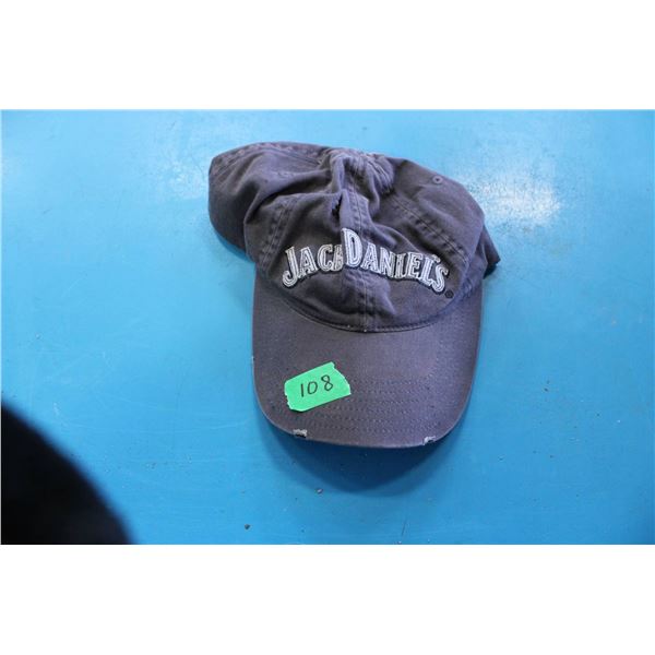 Black adjustable baseball cap with Jack Daniels logo embroidered in white lettering 