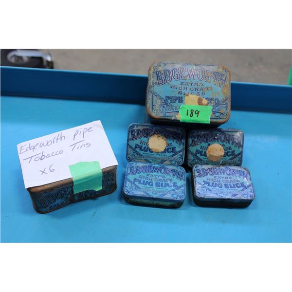 Six Edgeworth Extra High Grade Sliced Pipe Tobacco Tins

