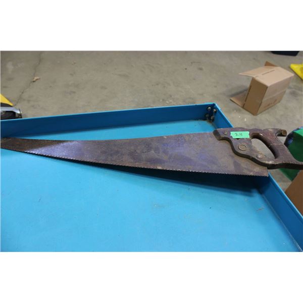 Hand Saw with Wooden Handle and Steel Blade