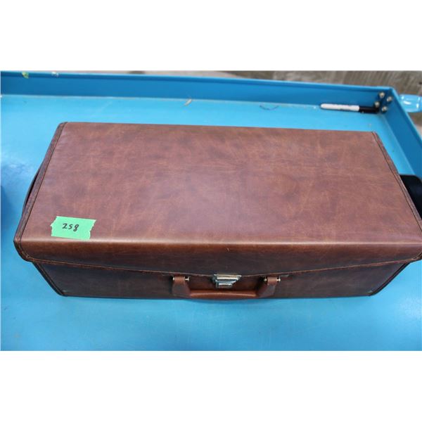 Brown Leatherette Case with Assorted 8-Track Tapes