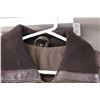 Image 2 : Brown Leather Jacket with Ribbed Collar and Cuffs, Size L