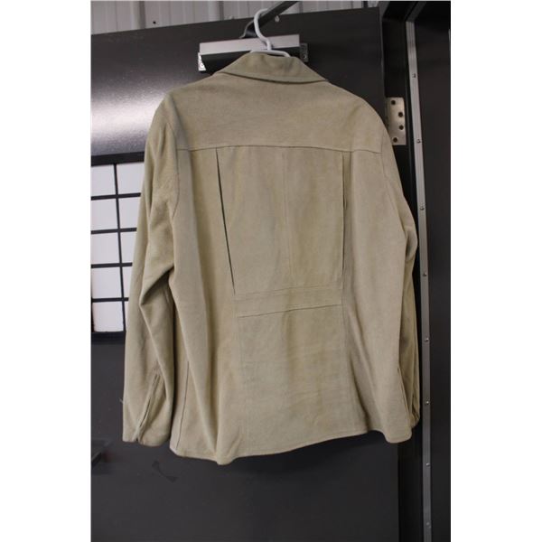 Beige genuine leather jacket Size  48