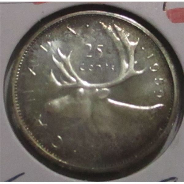 1959 PROOF CAMEO CANADA SILVER QUARTER