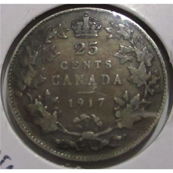1917 CANADA KING GEORGE V SILVER QUARTER