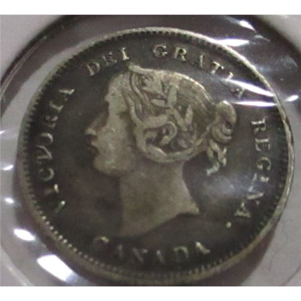 1900 CANADA VICTORIAN SILVER FIVE CENT