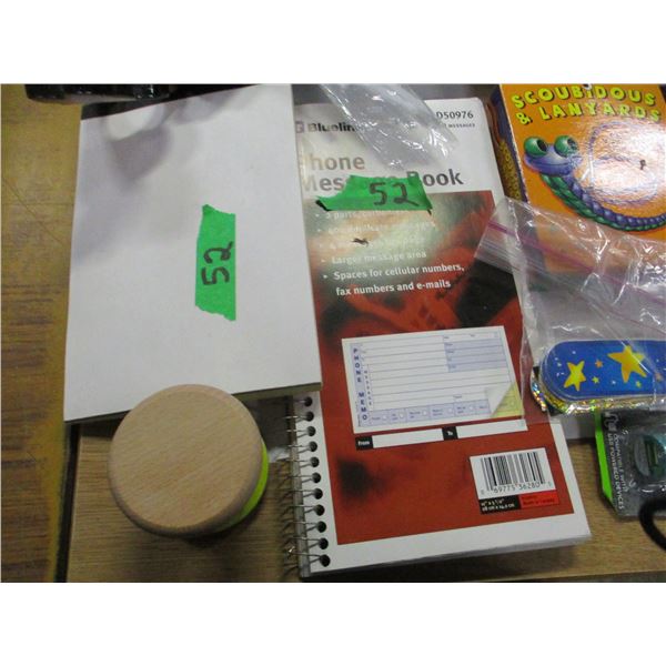 BOX C/W DVD'S, OFFICE SUPPLIES, ETC