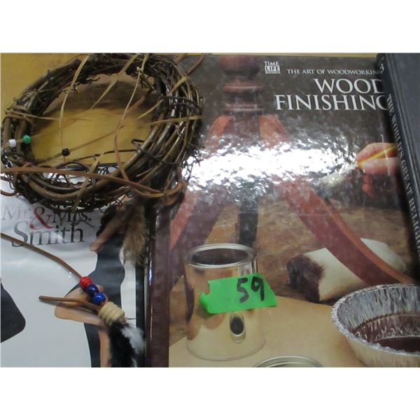 BOX C/W DVD'S, FLOOR PROTECTORS, BOOKS, ETC