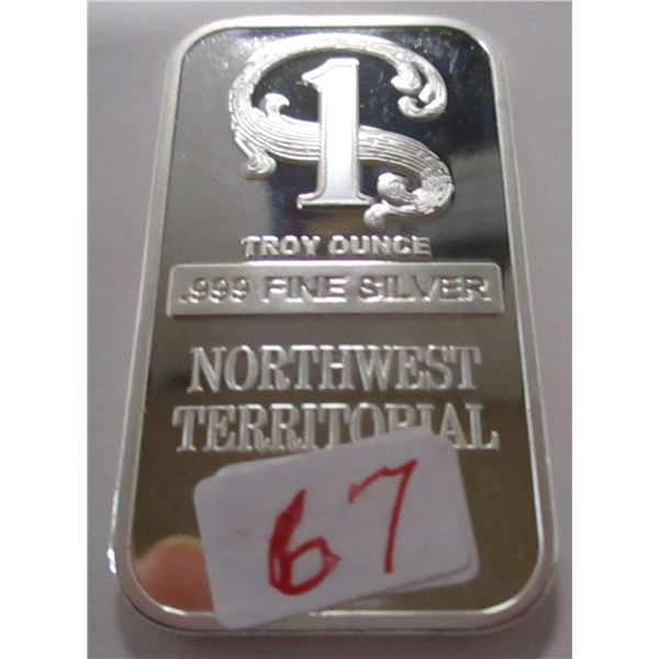 TROY OUNCE BAR OF 999 FINE SILVER (SOLD AS IS - SILVER CONTENT NOT VERIFIED - NOT TESTED)