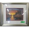 Image 1 : FRAMED PICTURE OF CABIN ON LAKESHORE