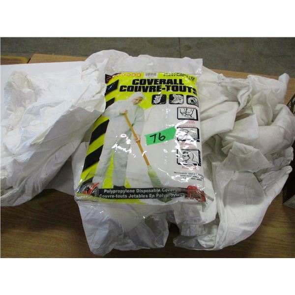APPROX. 6 PAIR OF SIZE LARGE & XL DISPOSABLE COVERALLS