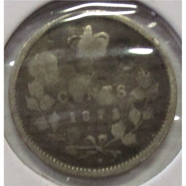 1873 CANADA VICTORIAN SILVER FIVE CENT