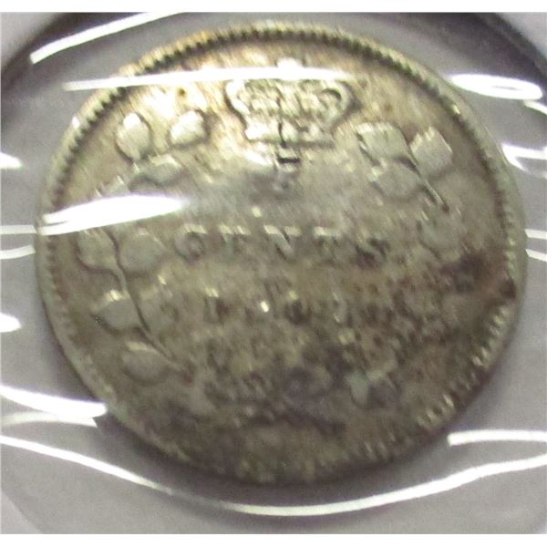 1901 CANADA VICTORIAN (DAMAGE) SILVER FIVE CENT