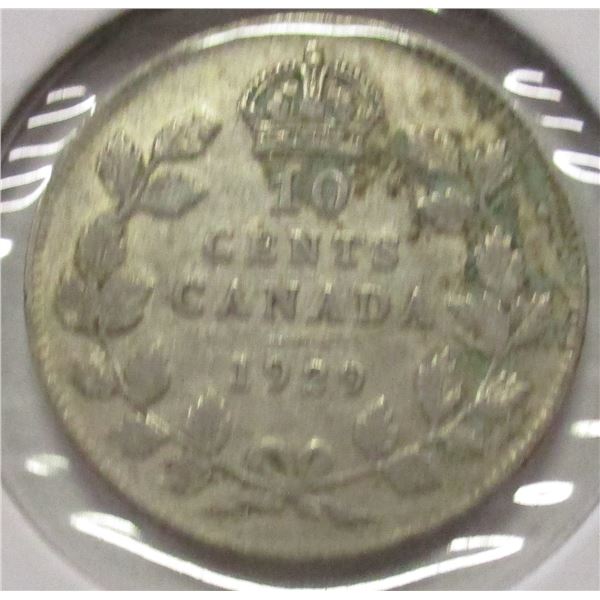 1929 CANADA KING GEORGE V SILVER DIME