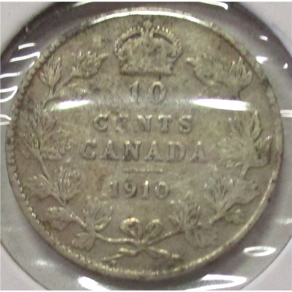 1910 CANADA KING EDWARD VII SILVER DIME