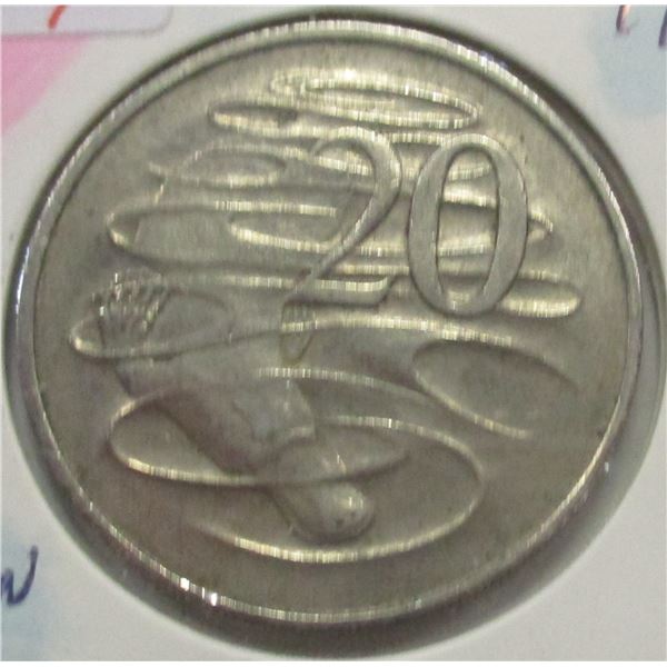 1966 AUSTRALIA QUEEN ELIZABETH II 20 CENT
