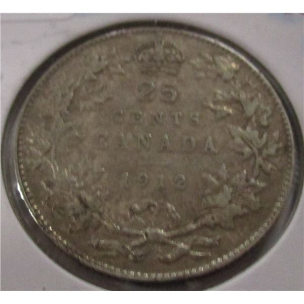 1912 CANADA KING GEORGE V SILVER QUARTER