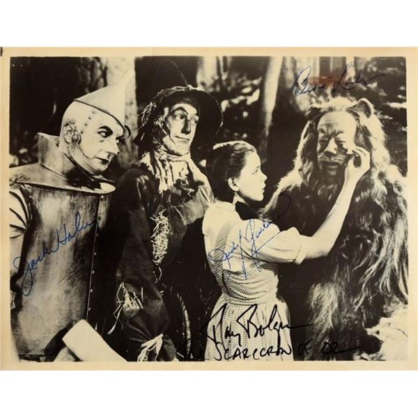 The Wizard of Oz cast signed movie still photo